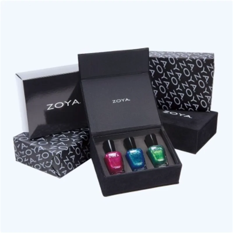 

500pcs Custom Design Printing Paper Magnet Cosmetic Nail Care Box Gift Boxes Nail Polish Packaging Box wj90