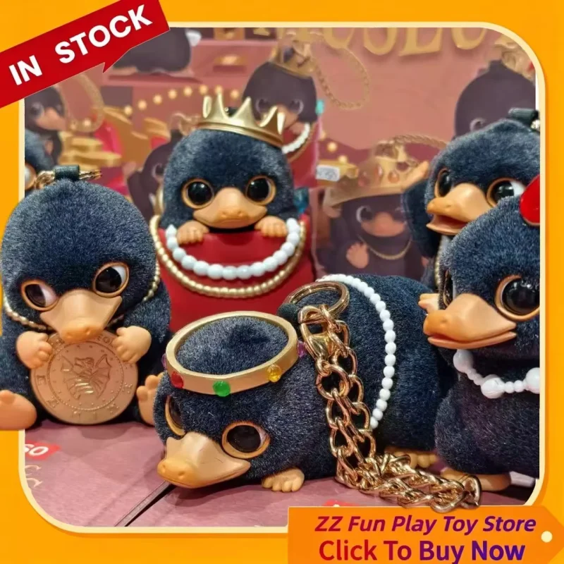 

In Stock Niffler Jewelry Museum Series Flocked Blind Box Mini Niffler Plush Keychain Fashion Rubber Figurine Collection Gifts