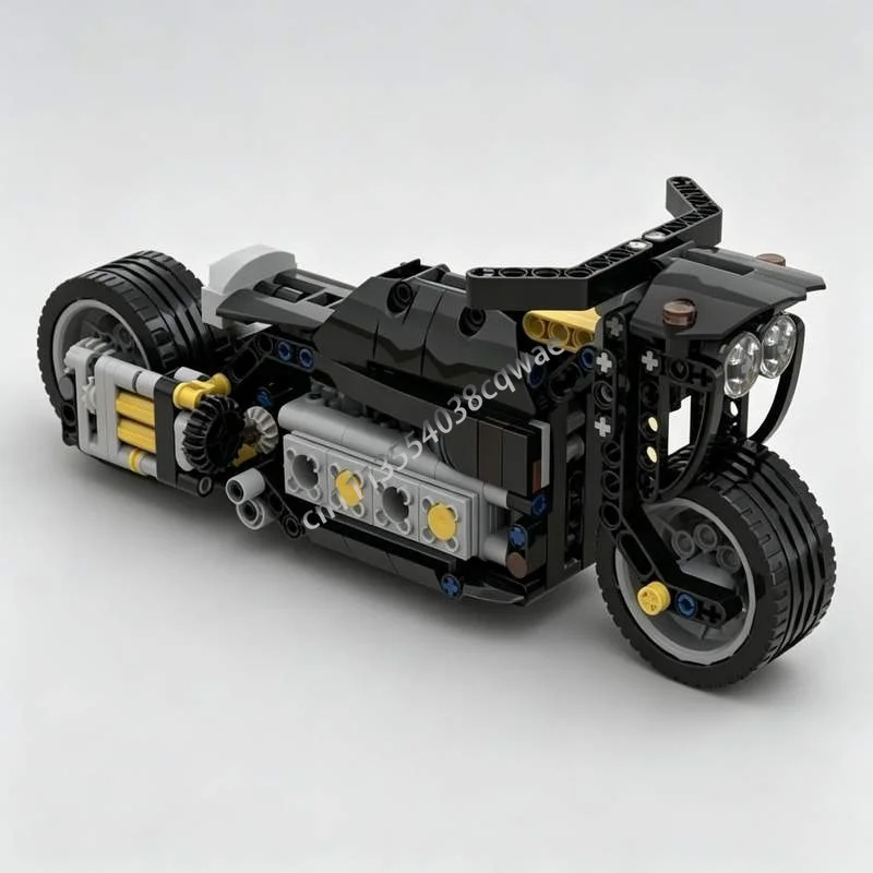 NEW 602PCS Motorcycle MOC Model Custom Puzzle DIY Assembly Building Blocks Creative Technical Educational Toy Collection Gifts