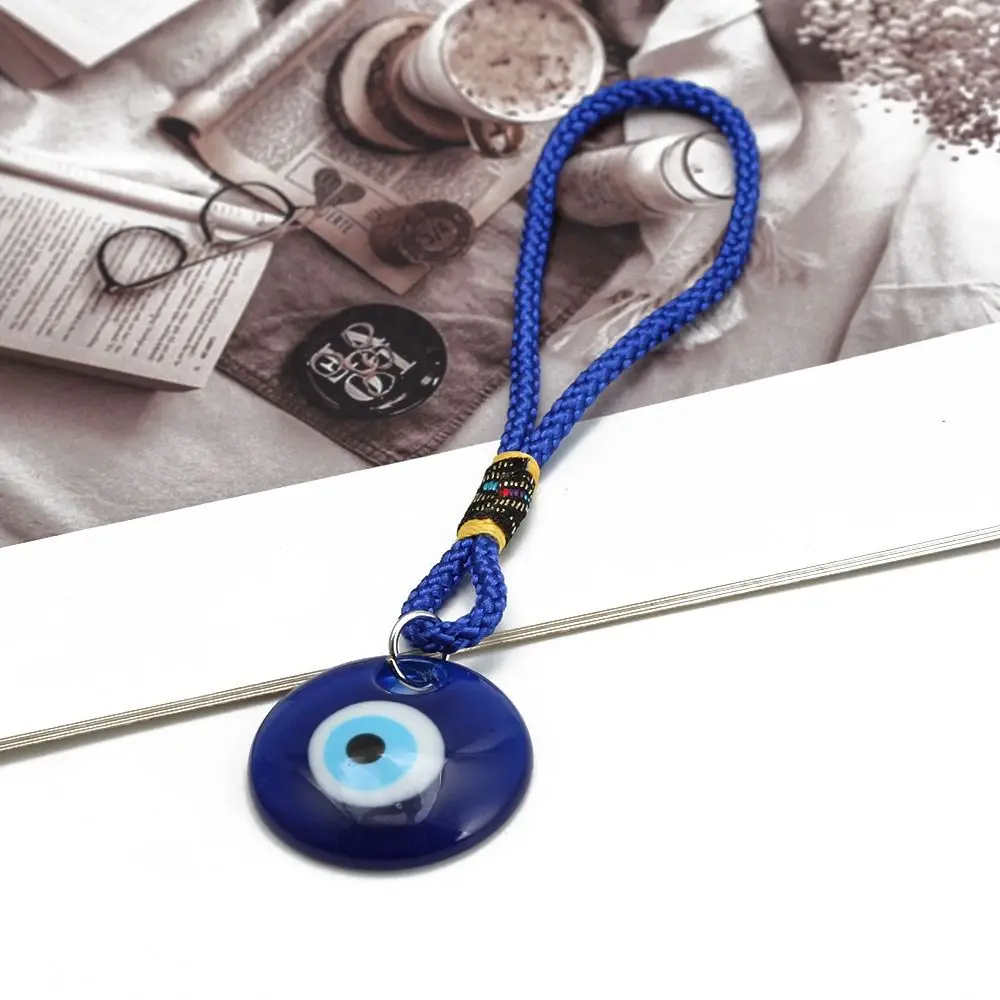 Blue Eye Lucky Eye Keychain Glass Bead Hand of Fatima Lucky Eye Pendant Decoration Transparent Car Hanging Charm Bag Charms