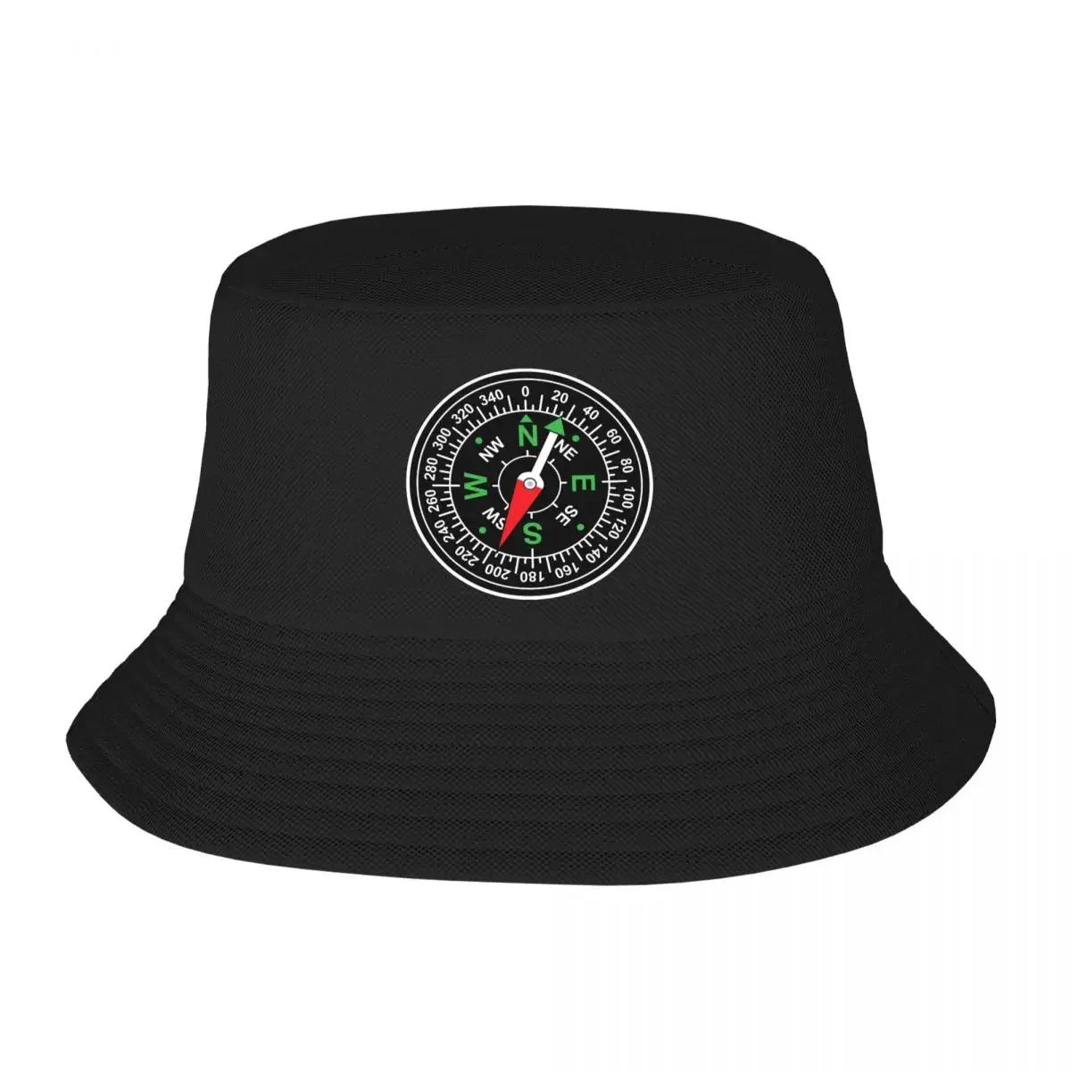 Custom Nautical Camping Adventure Compass Bucket Hat Men Women Beach Sun Summer Camping Cap