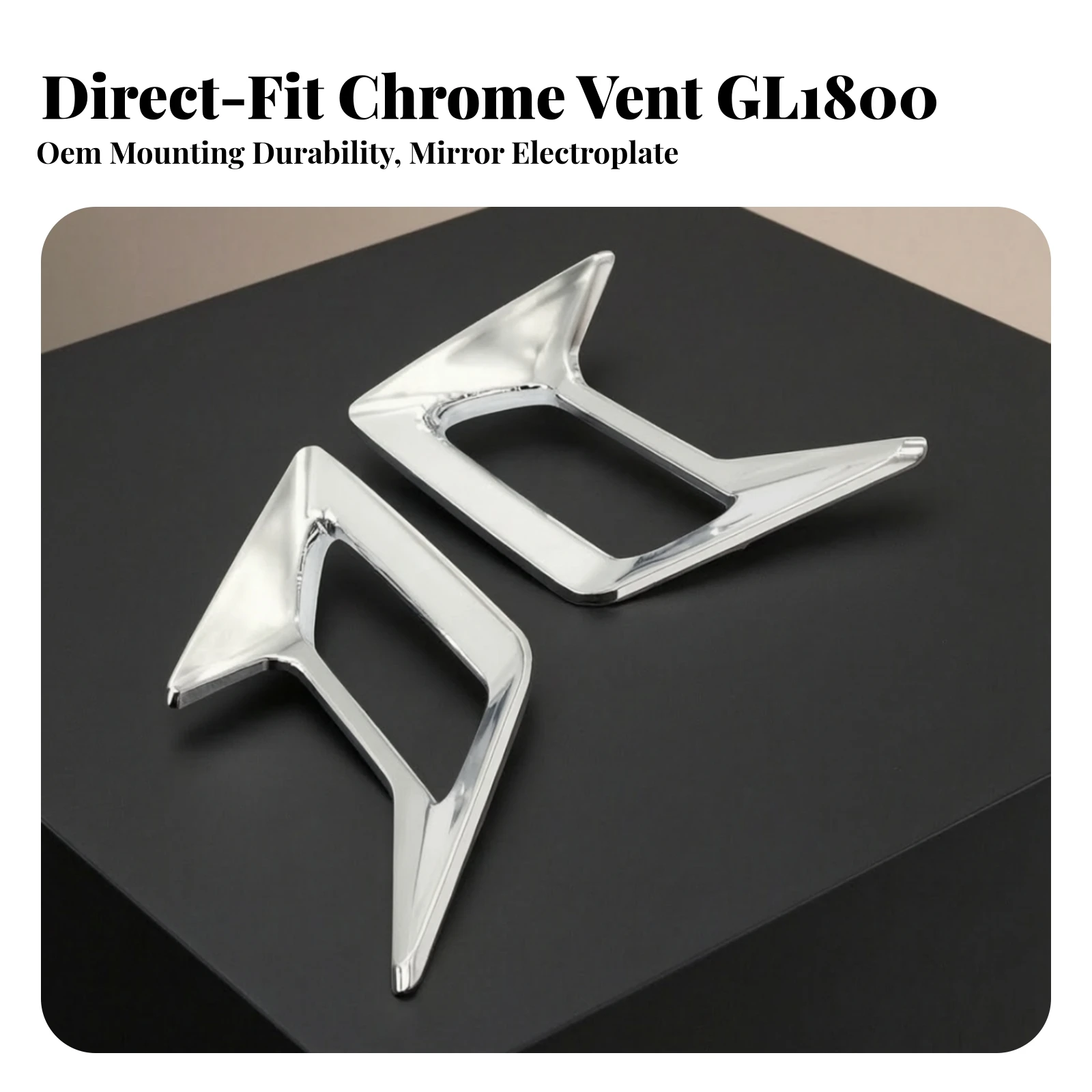 Motorcycle Front Air-Vent Cover Chrome Front Fairing Vent Cover Individual Look Wear Resistant for Touring