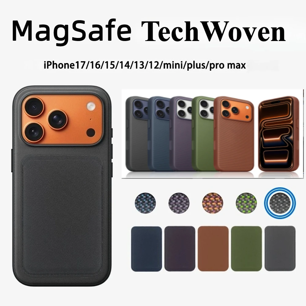 Borsa per carte di custodia per telefono in tessuto con tecnologia originale di alta qualità per IPhone 17 ProMax Magsafe Custodia protettiva per ricarica wireless magnetica