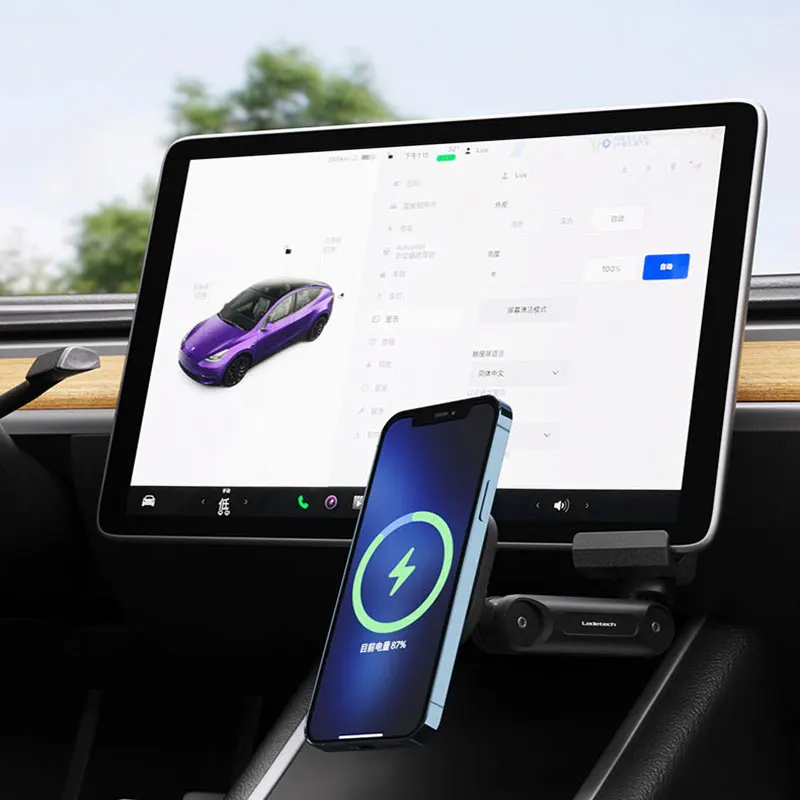 For Tesla Model 3 Y Magnetic Car Phone Holder Mobile Stand Magnet Cellphone Support mobile phone holder extension arm