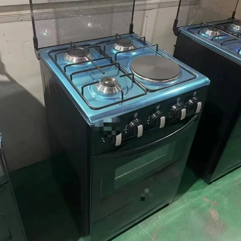 2 Burners Gas Stove with Electric Oven Household Use Vertical Outlet