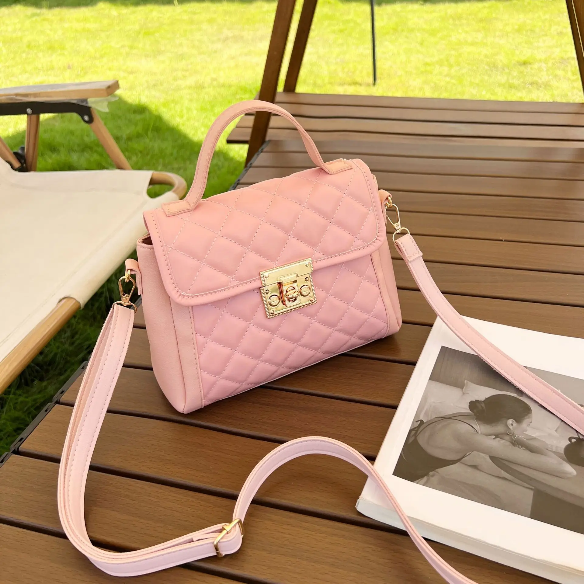 Fashion Summer Chain Crossbody Bags Plaid Designer Women Shoulder Bag Pu Leather Square Handbags For Ladies