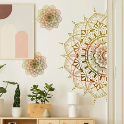 Lotus Mandala Wall Stickers Flower Bedroom Living Room Decoration Decals Vinyl Yoga Wallpaper Bohemian Style Mandala
