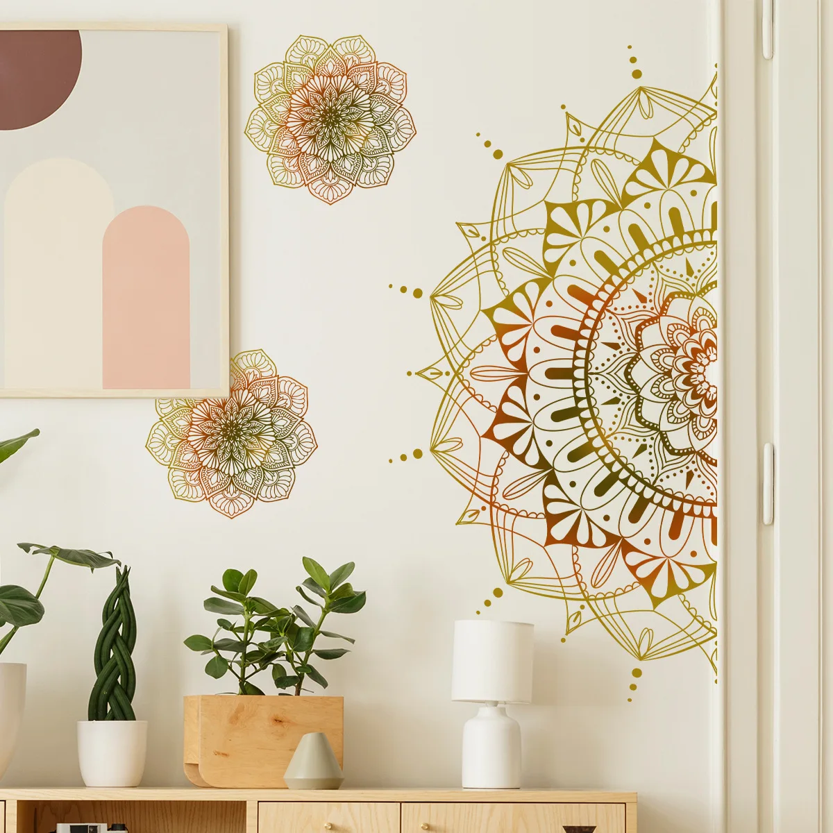Lotus Mandala Naklejki ścienne Kwiat Sypialnia Pokój dzienny Dekoracja Naklejki Winylowe Tapeta do jogi Mandala w stylu boho