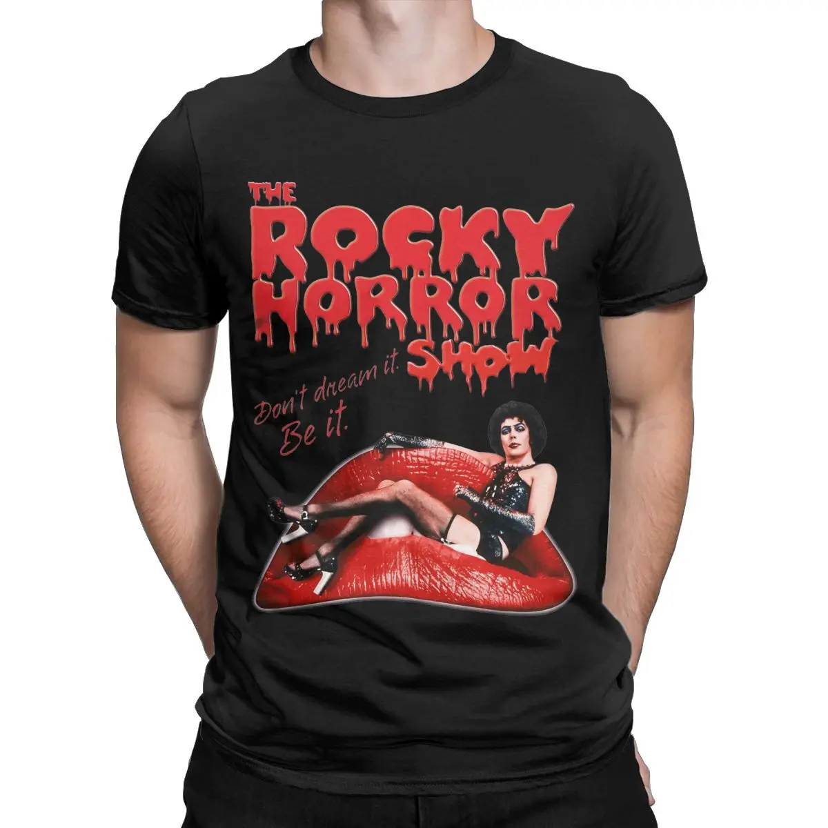 Vintage The Rockys Horror Picture Show T-Shirts Men Crewneck 100% Cotton T Shirts Short Sleeve Tees 4XL 5XL Clothes