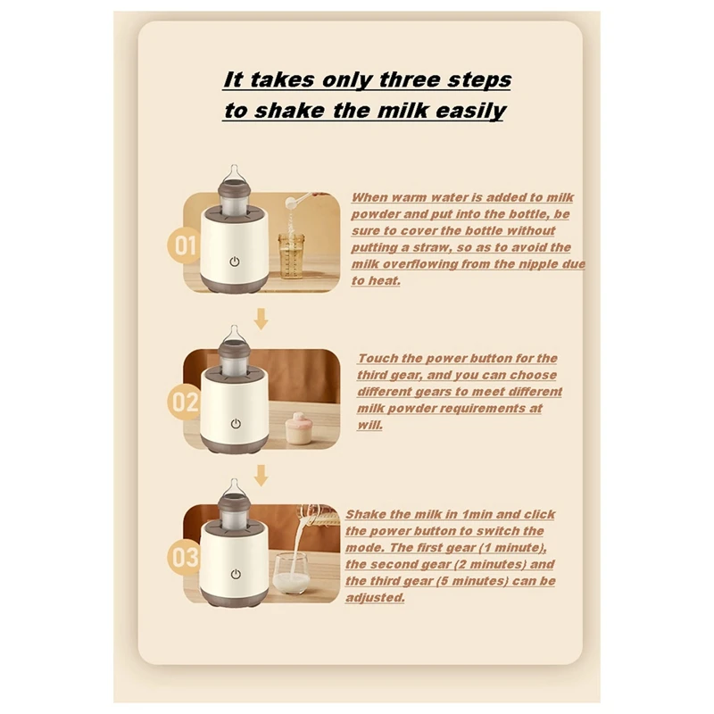 1Set Portable Electric Milk Shaker Milk Tea Machine Coffee Maker Kitchen Gadgets Khaki