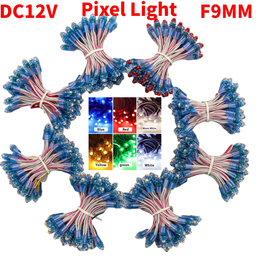 50PCS DC12V F9MM Single Color LED Modules Led Pixel String Lights Waterproof IP67 for Outdoor Sign Board Advertisement Luminous