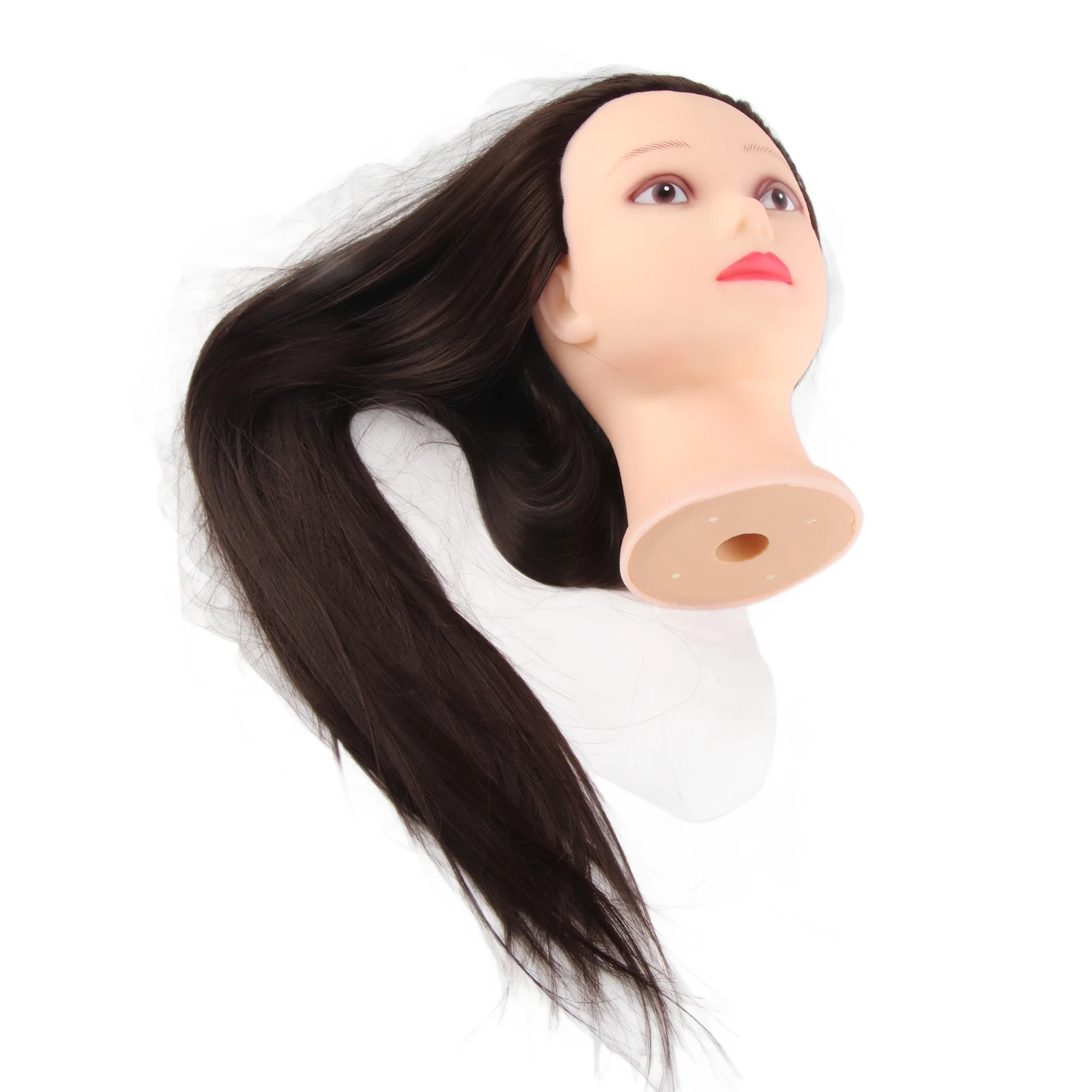 Cabeça de treinamento de cabeleireiro 24 polegadas modelo manequim cosmetologia prática com suporte de braçadeira