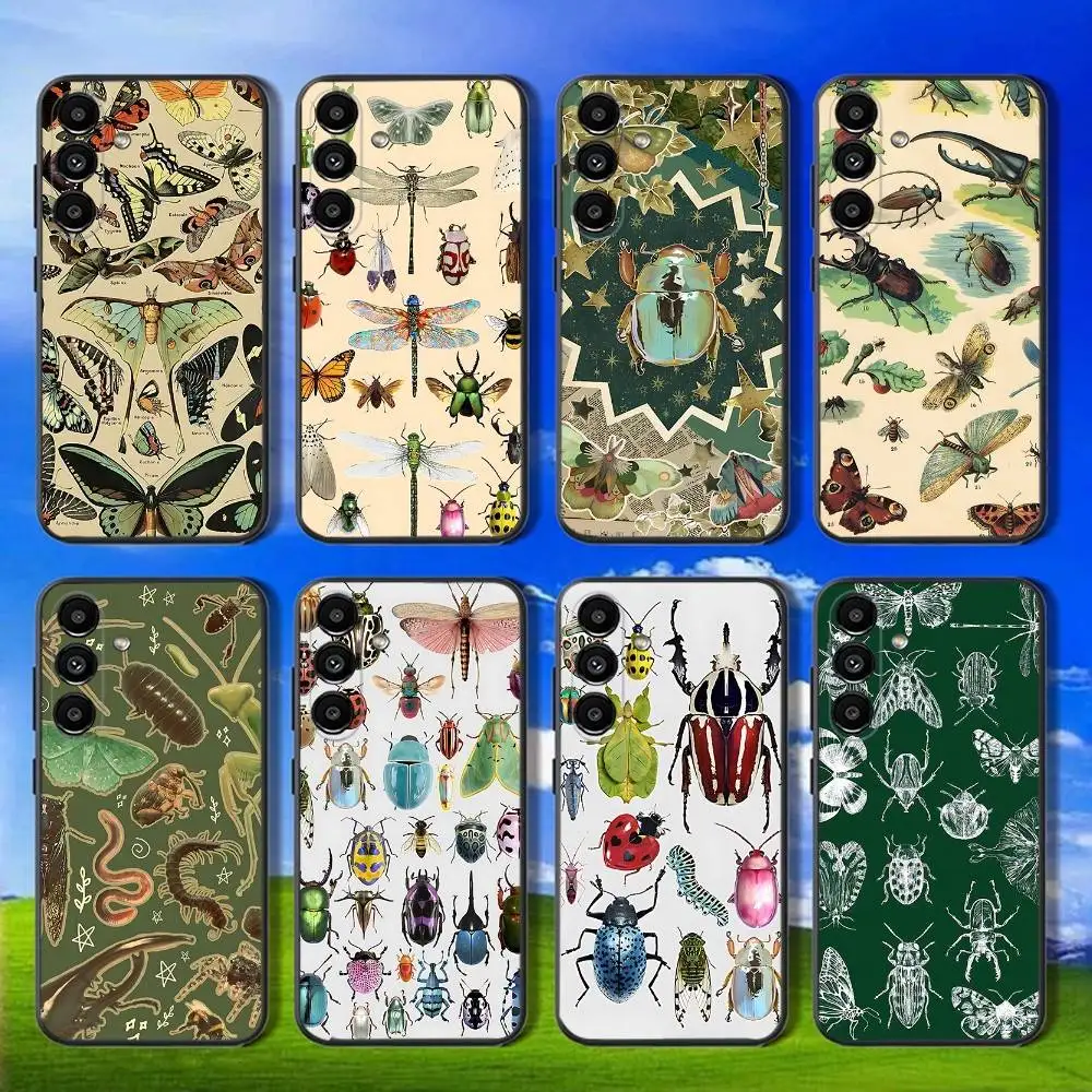 

Insects And Bugs Phone Case For Samsung Galaxy A13,A21s,A22,A31,A32,A52,A53,A71,A80,Soft Black Shell