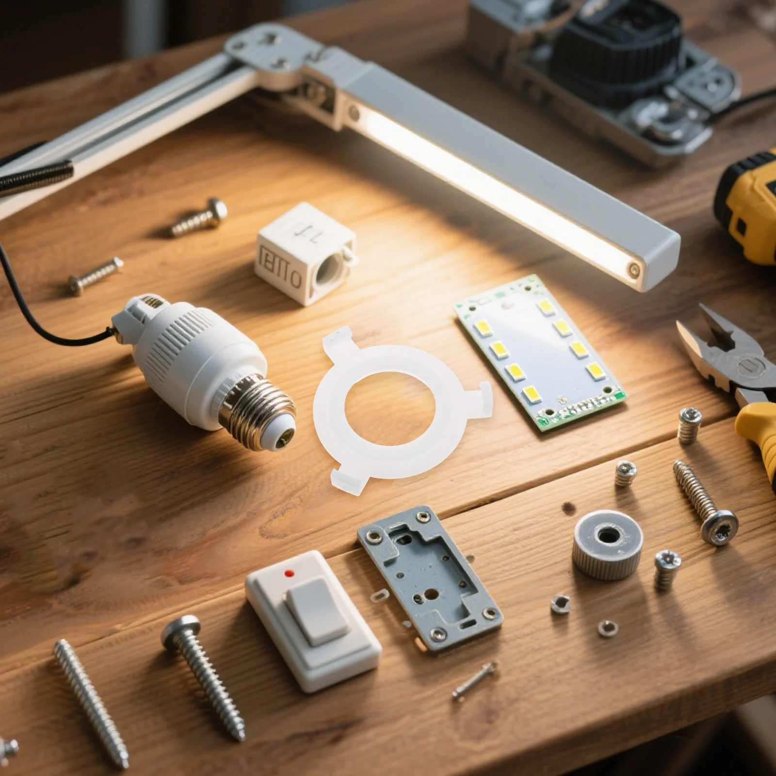 

50 шт. переходное кольцо абажура, белый пластик, преобразователь E27 в E14, фитинги, зажим на переходник для потолочного стола, подвесные светильники