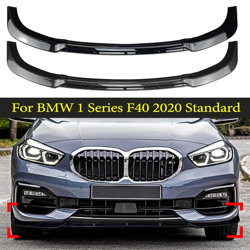 For BMW 1 Series F40 Accessories 2020 Standard Car Front Bumper Lip Chin Spoiler Body Kit Tuning Carbon Printing Diffuser