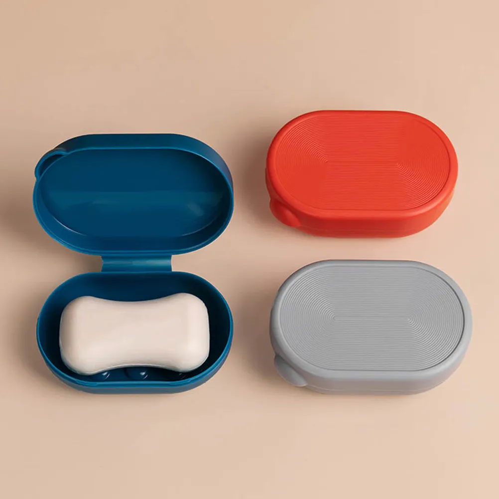 

2Pcs Lightweight Portable Soap Box with Drain Holes Leakproof Travel Soap Dish Ideal for Bathroom Trip Dormitory Fitness Grey