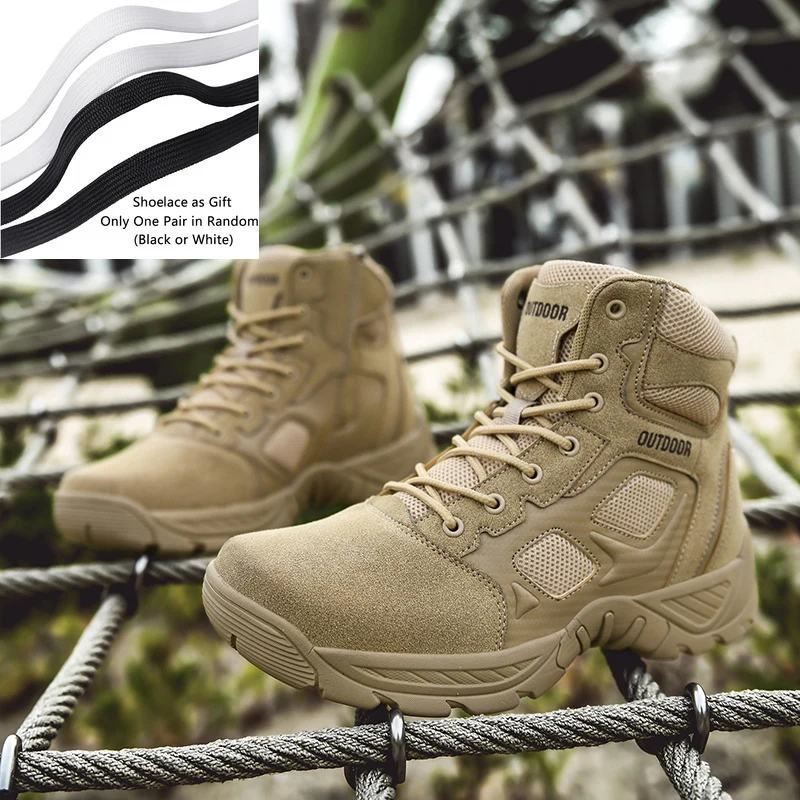 

2025 New Tactical Mens Desert Boots Work Shoes Leather Boots Ankle Boot Men's Hiking Hunting Shoes Size 47 Motorcycle boots