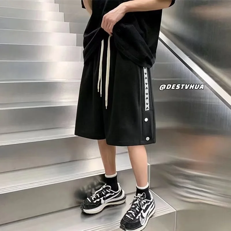 

American Retro Baskeall orts Men Summer Loose Large Size Sports Five-Quarter Casual Pants High Street Japanese Sle