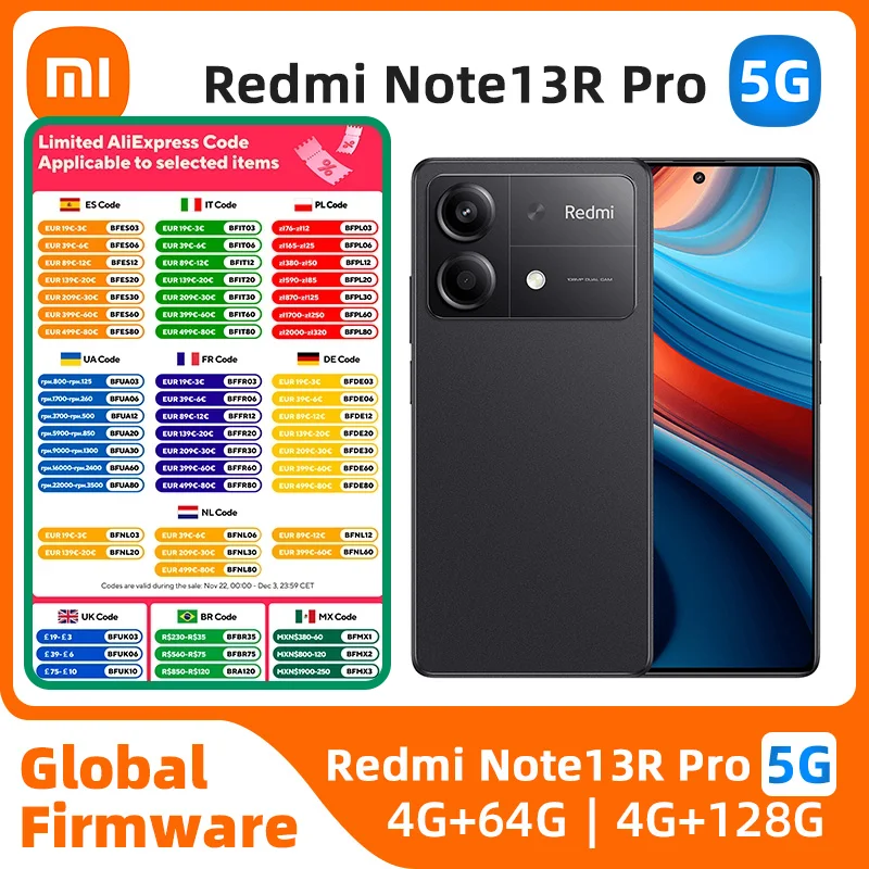 Xiaomi Redmi Note 13R Pro 5G 256GB Dimensity 6080 Ultra 140Hz LCD Display 100MP Triple Camera 5000mAh used phone