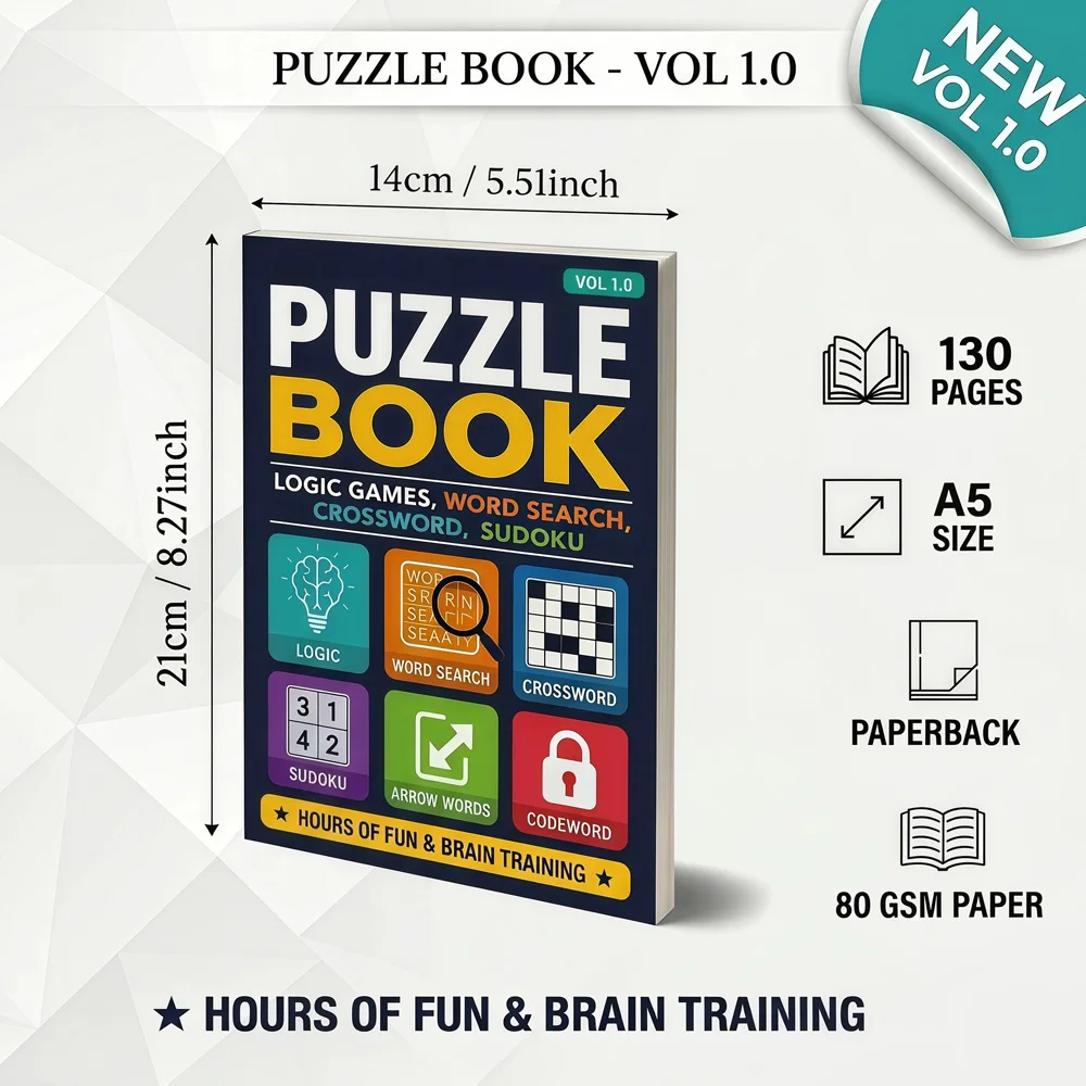 Puzzle Book-Logic Games, World Search,CROSSWORD,SUDOKU Puzzle Books—Logic, Brain-Training Teenager Children's  Logical Thinking view 2