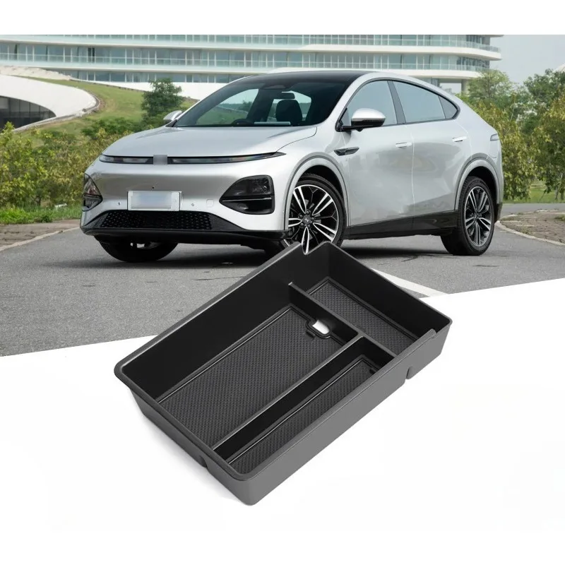 

For Xpeng G6 2023 2024 Car Central Storage Box Cup Holder Dashboard Tray Interior Accessories Organizer Tidying Black