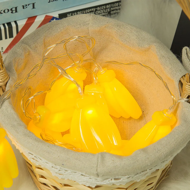 10/20/40 Leds Banana Hanging String Lights For Room Yellow Fruit Led Ornaments Garden Party Decoration Indoor Decor L100