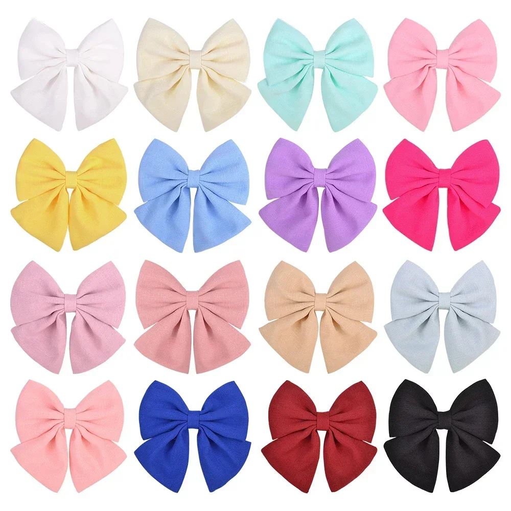 4.3Inch Solid Hair Bows Boutique Hair Clip for Girls Hairgrips New Headwear Baby Hair Accessories For Hair Gift Baby Hair Clips