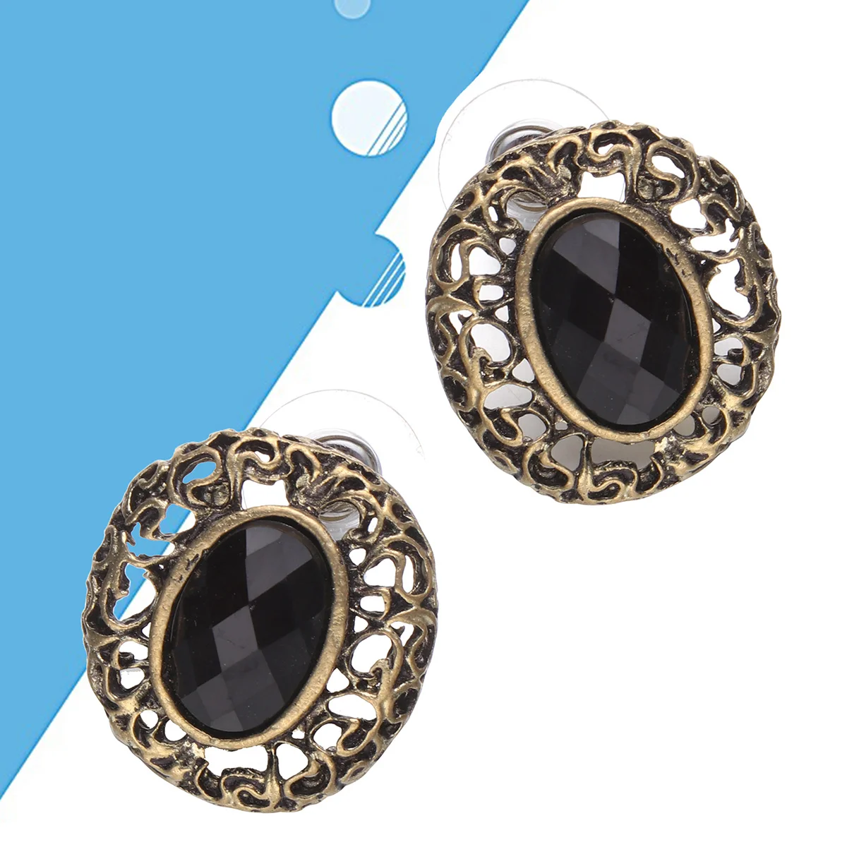 

1Pair Vintage Crystal Ear Studs Black Alloy Rhinestone Earrings for Women Trendy Fashion Jewelry Gift Daily Wear