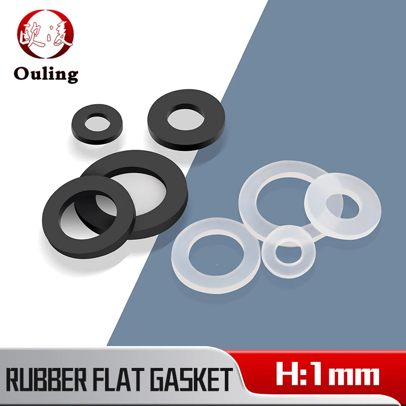 H1mm Flat gasket M2-M42 nitrile silicone fluorine rubber NBR VMQ FKM wear-resistant shock-absorbing waterproof sealing gasket