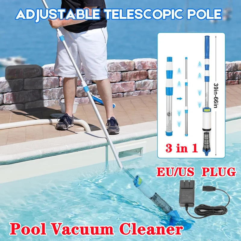 

Перезаряжаемый пылесос для бассейна, ручной очиститель для бассейна, скиммер для бассейна, фильтр, сменная насадка для спа-салонов, гидромассажной ванны, маленьких бассейнов