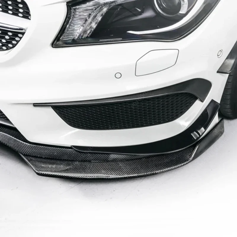 Front Bumper Spoiler Blade Canards For Mercedes Benz W117 C117 Pre-facelift CLA200 A45 AMG 2013-2015 Splitter Trims Accessories