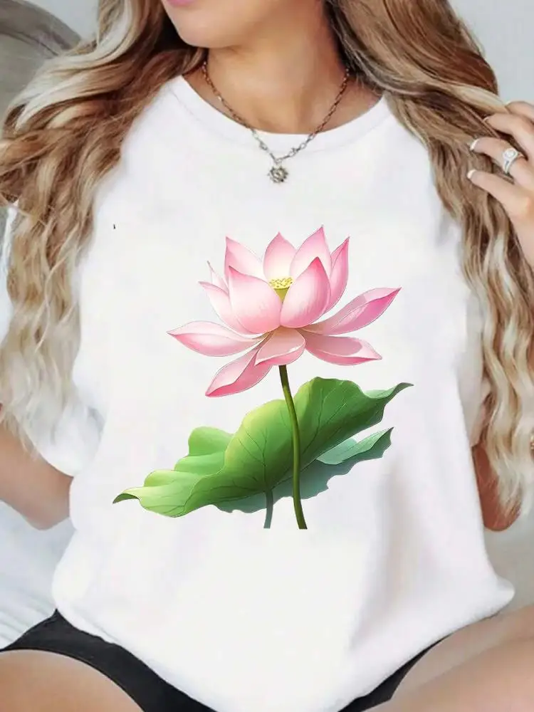 trend floral cute 90s Casual T Print Clothes Tees Clothing Fashion Popular O-neck Women Graphic Short Sleeve T-shirts