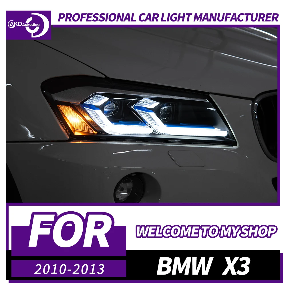 

Фара AKD для BMW X3 F25, светодиодная фара 2010-2013, фары X3 DRL, указатель поворота, дальний свет, линза проектора «ангельский глаз»