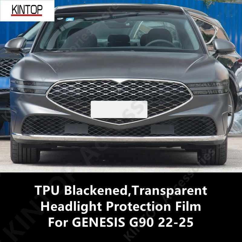 

For GENESIS G90 22-25 TPU Blackened,Transparent Headlight Protective Film,Headlight Protection,Film Modification Accessories