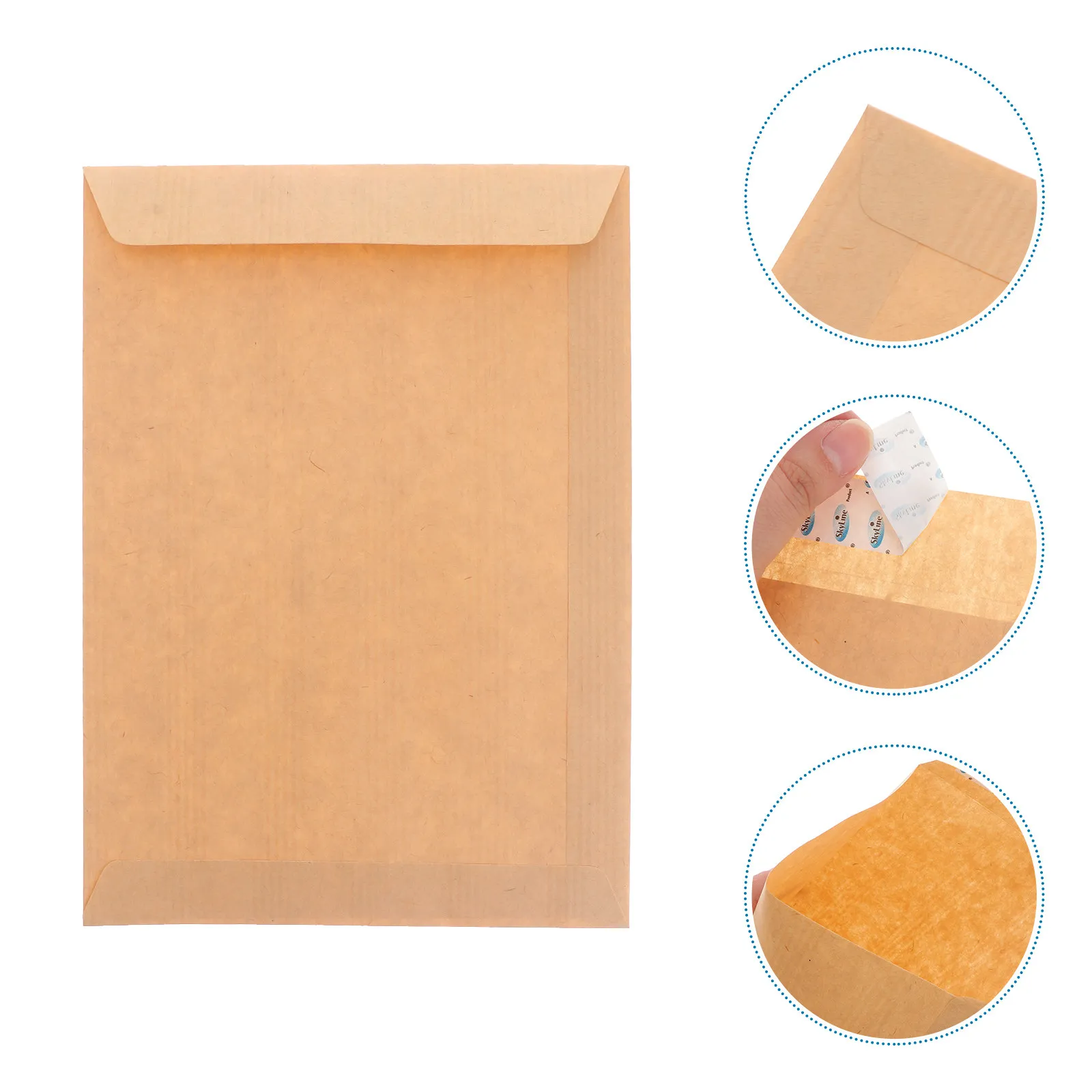

50Pcs Kraft Paper Envelope 229x162mm Plain Color Classic Envelopes for Office School Letter Storage Birthday Party Holiday