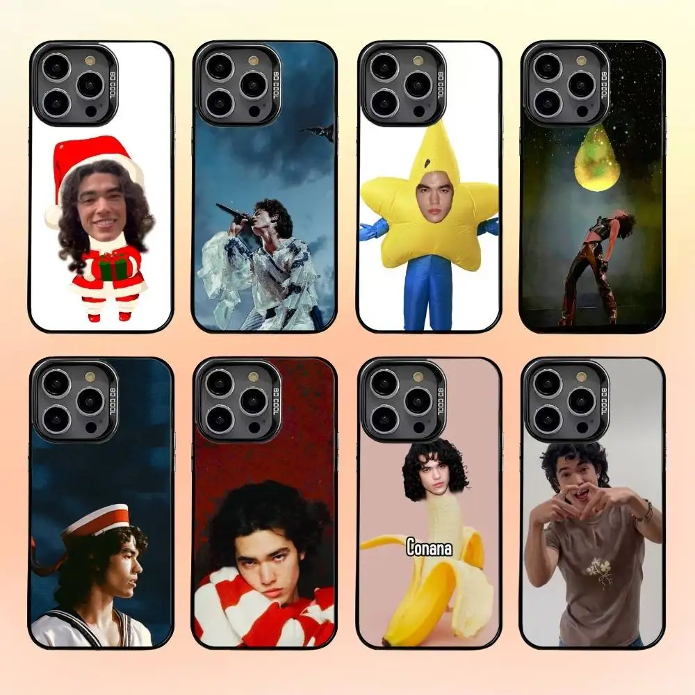 

Funny Singer-C-Conan Gray Phone Case For iPhone 16,15,14,13,12,11,Pro,MAX Gray Matte Silicone Black Cover