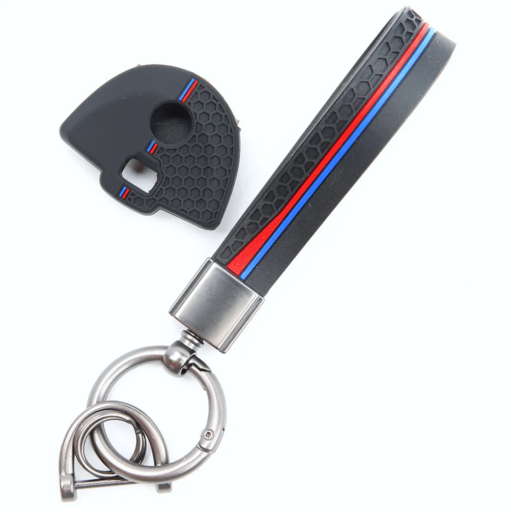 For BMW F750GS F850GS R1200GS R1250GS S1000XR S1000RR G310R G310GS Full Coverage Silicone Key Shell Finger Loop Lanyard