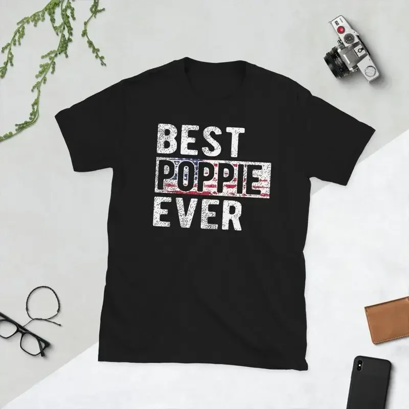 Poppie Grandpa Fathers Day Grandfather Dad T Shirt