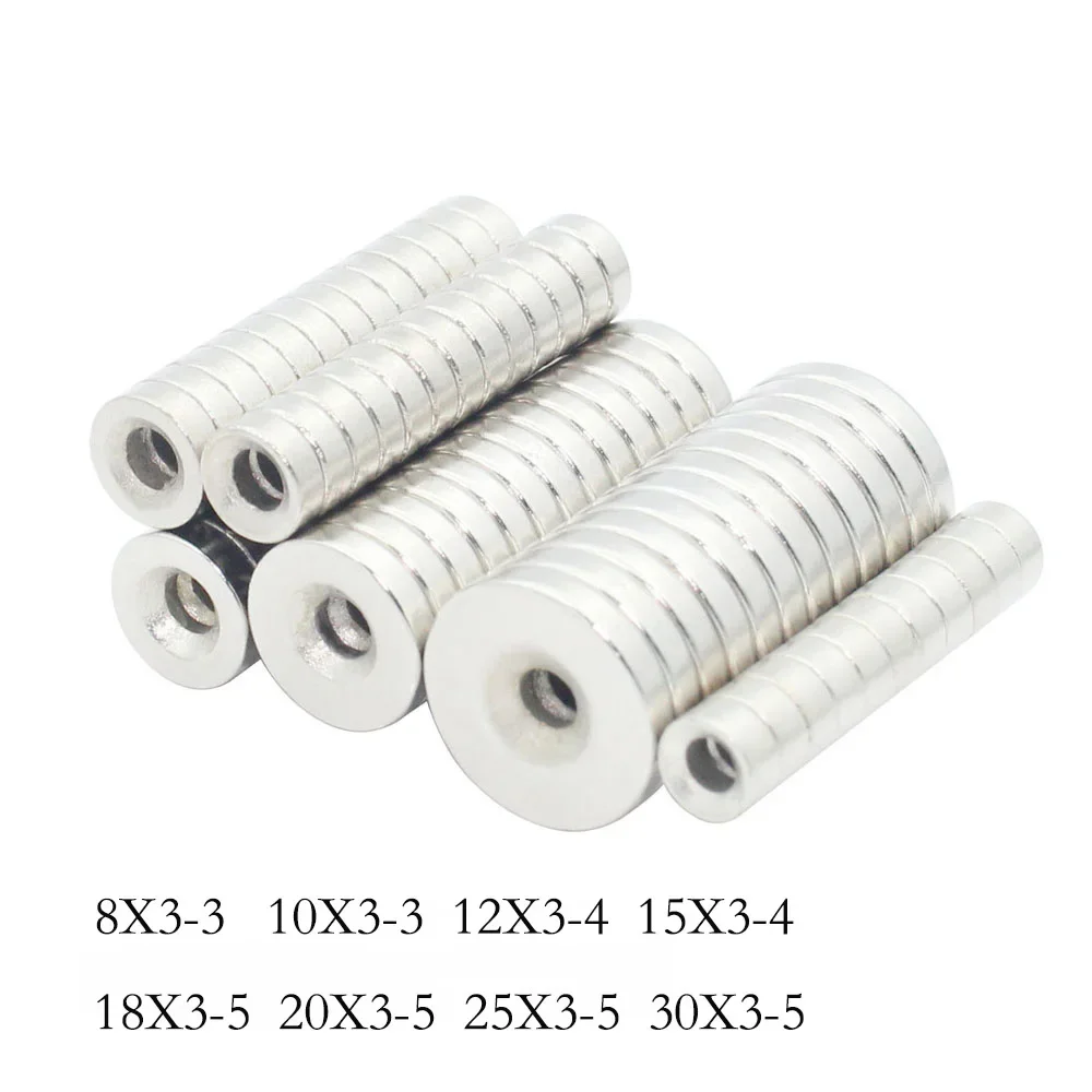 3-50 stks Sterke Magneten Verzonken Ronde NdFeB Krachtige Zeldzame Aarde Permanente Neodymium Magneet Koelkastmagneten voor DIY