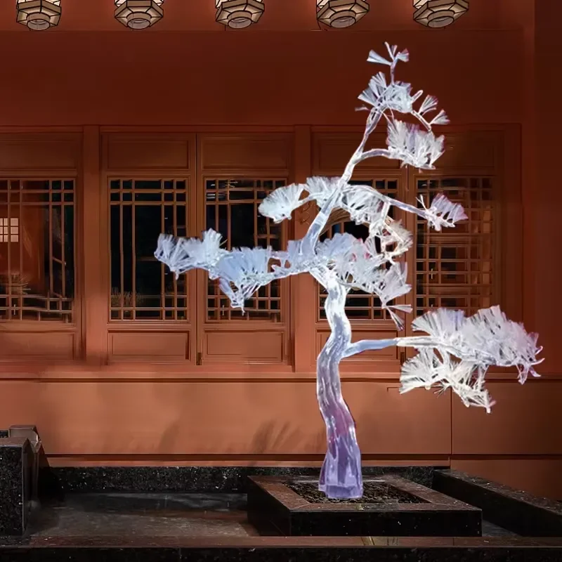 Large Transparent Resin Tree Sculpture Modern Art Decoration for Hotel Lobby Villa Model Room Indoor Home Office Centerpiece