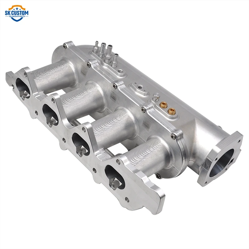 مخصص 70mm CNC البليت الألومنيوم مشعب السحب لسباق محرك ميتسوبيشي 4G93