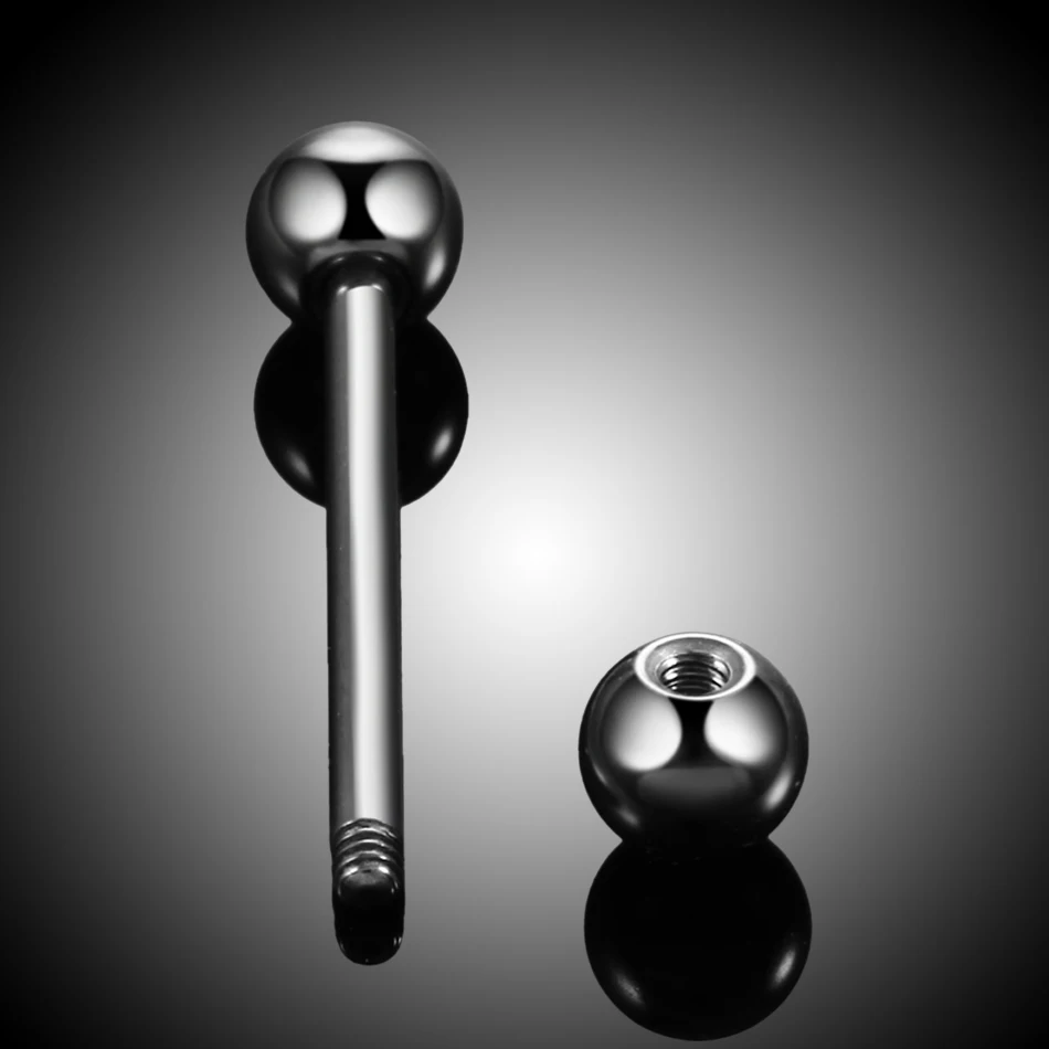 1PC Titanium Tongue Ring Piercing Body Jewelry External Threaded Industrial Barbell Tongue Bar Ear Tragus Helix Ear Piercings