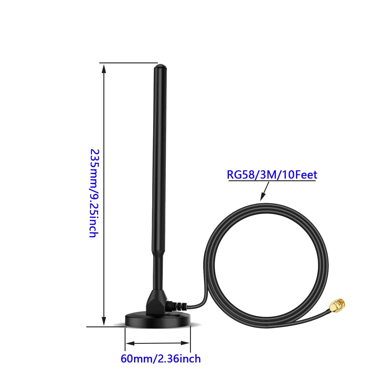 470MHz-510MHz 35dBi antena Omnidirectional antena Base magnetik kabel 10ft untuk Interphone transmisi Data rumah pintar