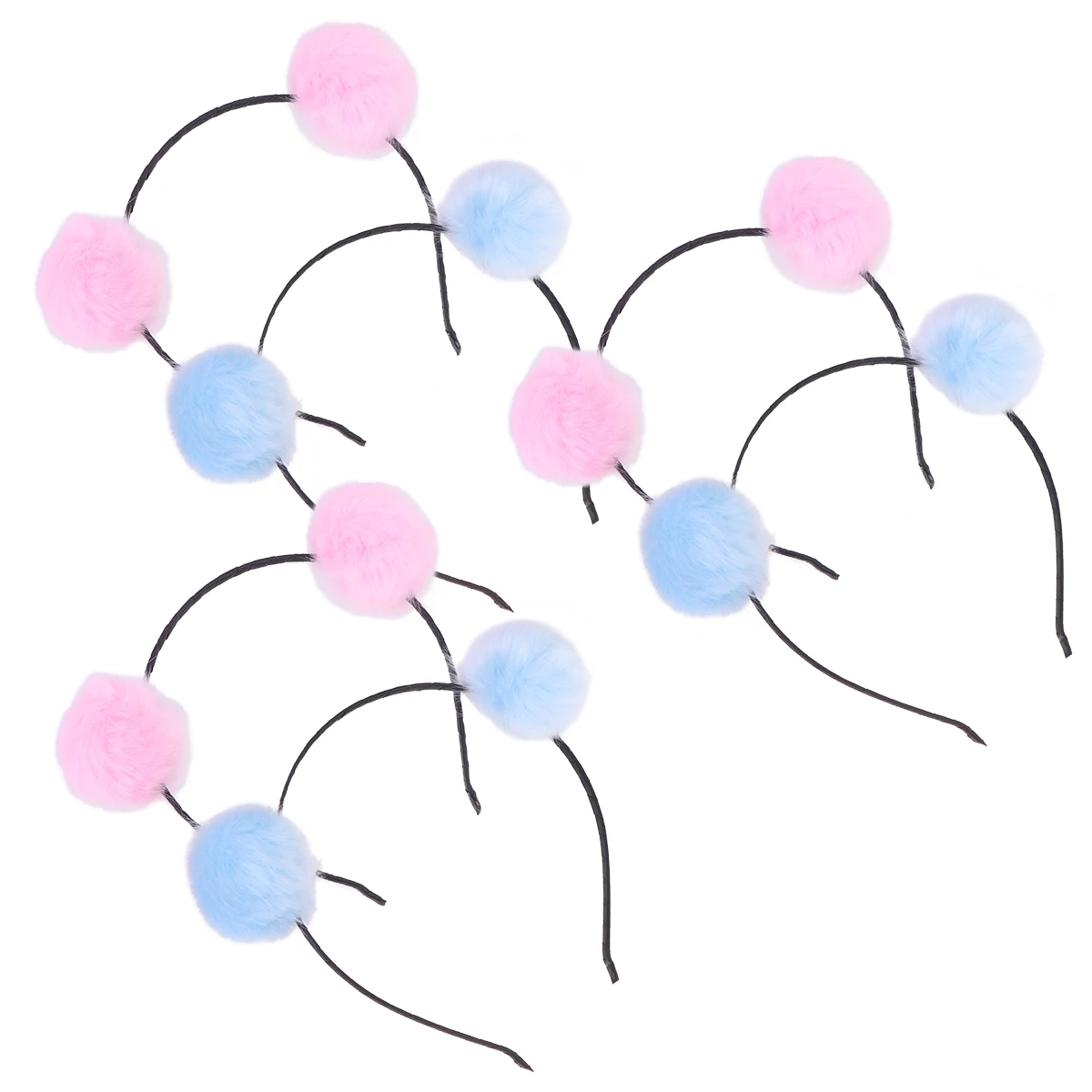 

6PCS Ball Headband Furry Pompon Hair Accessories Women Girls Hairstyle Party Christmas Cosplay Costume Masquerade Gift