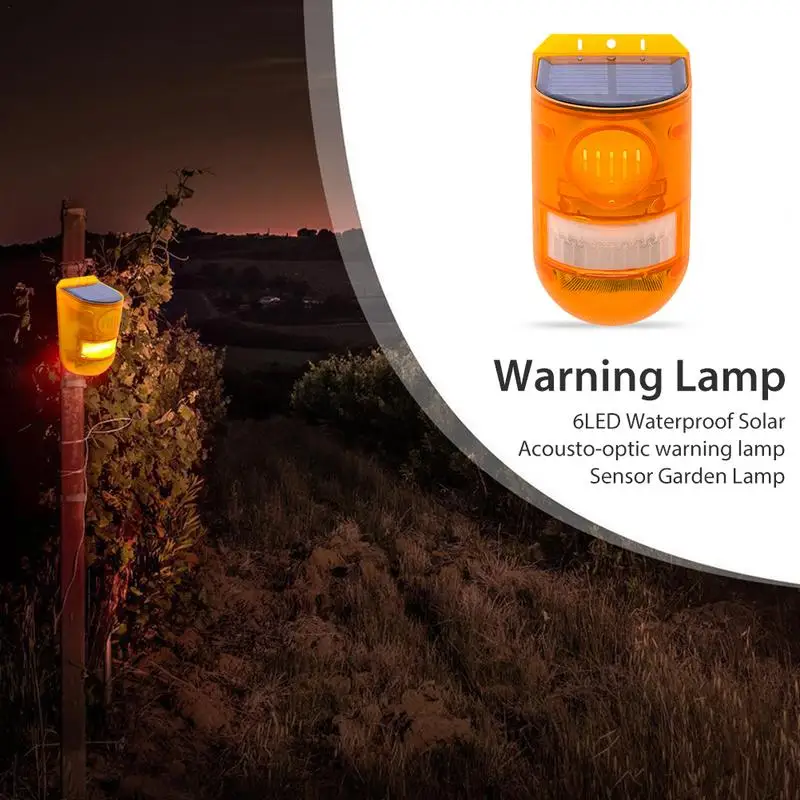 Solar Alarm Motion Activated Strobe Lights Waterproof Solar Alarm Light 2 Work Modes 110db Sound Security Siren Light For Home