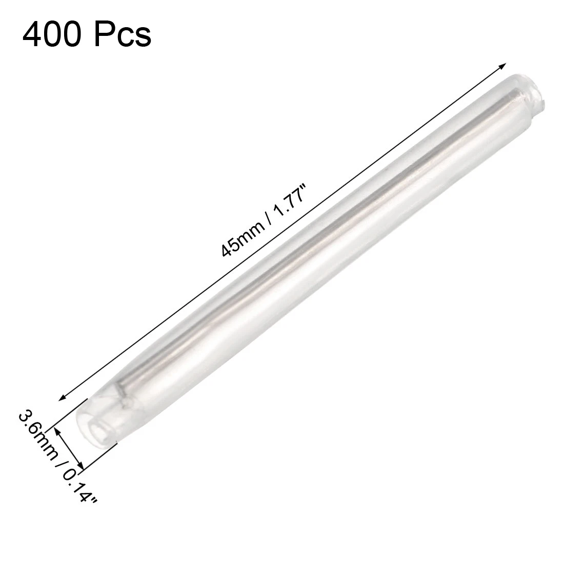 400Pcs 40/45/58mm 3.6mm OD Fiber Optic Fusion Splice Tube Protector Sleeves Clear Heat Shrinkable Tubing Cable Protection Sleeve