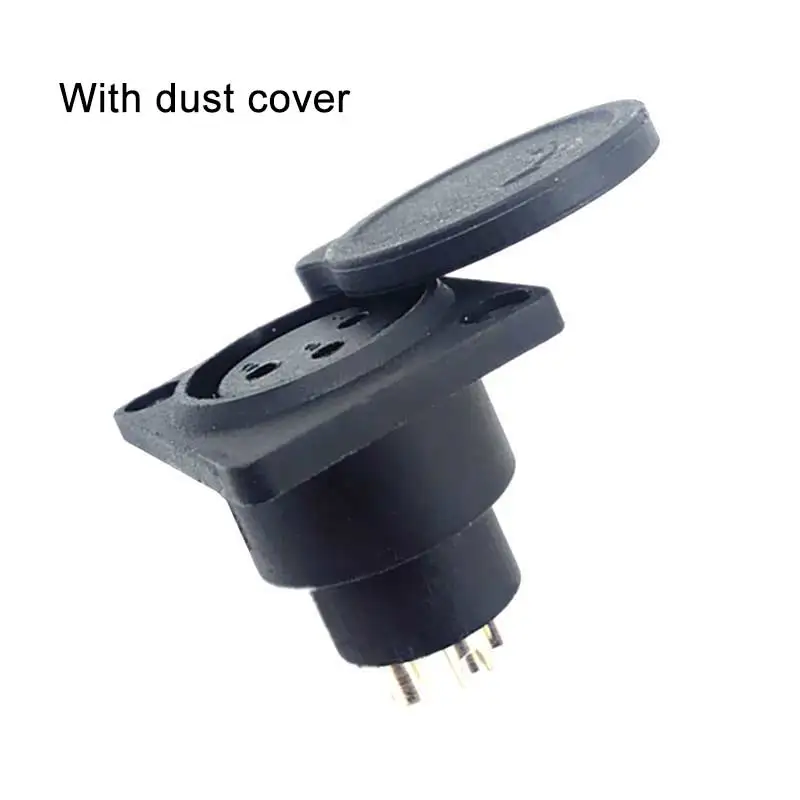 3/4 Pin XlR Socket Charging Port Microphone Plug with Cover CANNON Transfer Head 8A 125V Projector Vertical Connector Waterproof