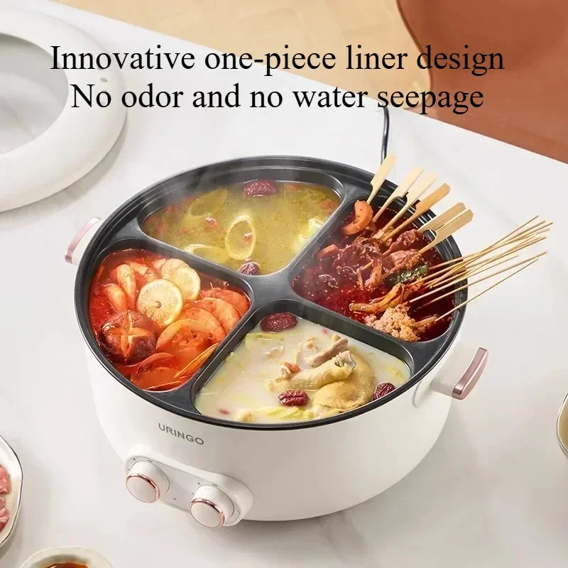 Electric Hot Pot 4-Flavor 220V Multi-cooker Home 6L Large Capacity Multi-Cooker Bbq Electric Kitchen Appliance شوايات كهربائية