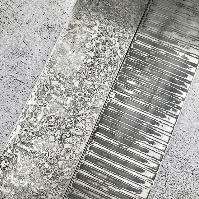 Damasceńska stal VG10 kuty surowiec stalowy nóż Blank wzór stalowy DIY wzór tysiąc warstwa stali 35x5x0,4 cm