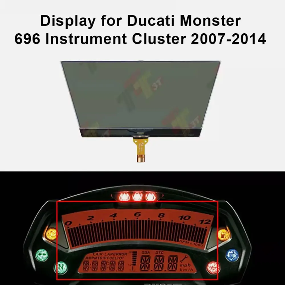 For Ducati Monster 696, 795, 796 and 1100 Instrument Cluster Repair LCD Display